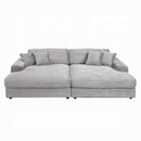 Hilde Light Gray Jumbo Corduroy Double Chaise Sectional - Ornate Home