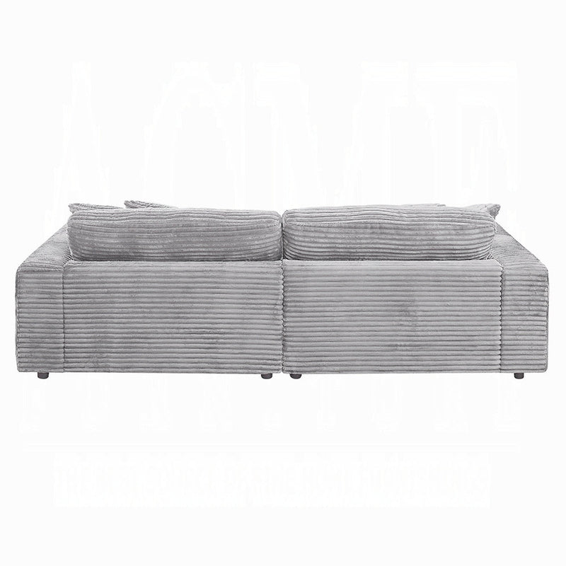 Hilde Light Gray Jumbo Corduroy Double Chaise Sectional - Ornate Home