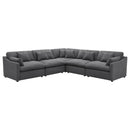 Hobson Charcoal 5-piece Upholstered Modular Sectional Sofa - Ornate Home