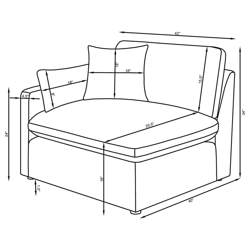 Hobson Ivory 5-piece Upholstered Modular Sectional Sofa - Ornate Home