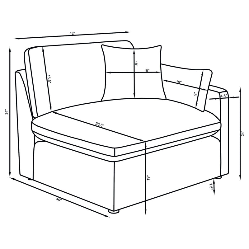 Hobson Ivory 5-piece Upholstered Modular Sectional Sofa - Ornate Home