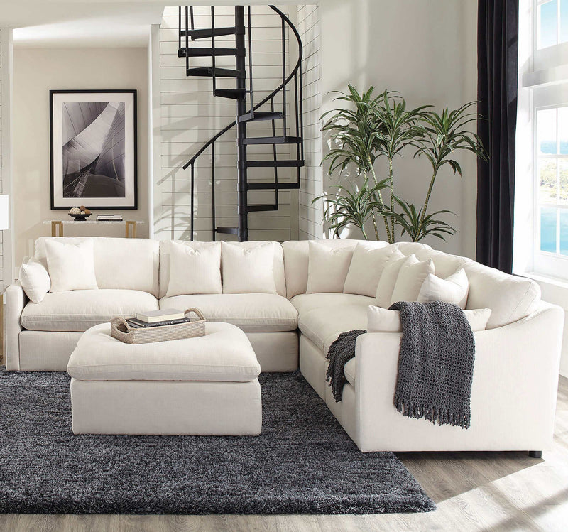 Hobson Ivory 6 Pc Sectional - Ornate Home