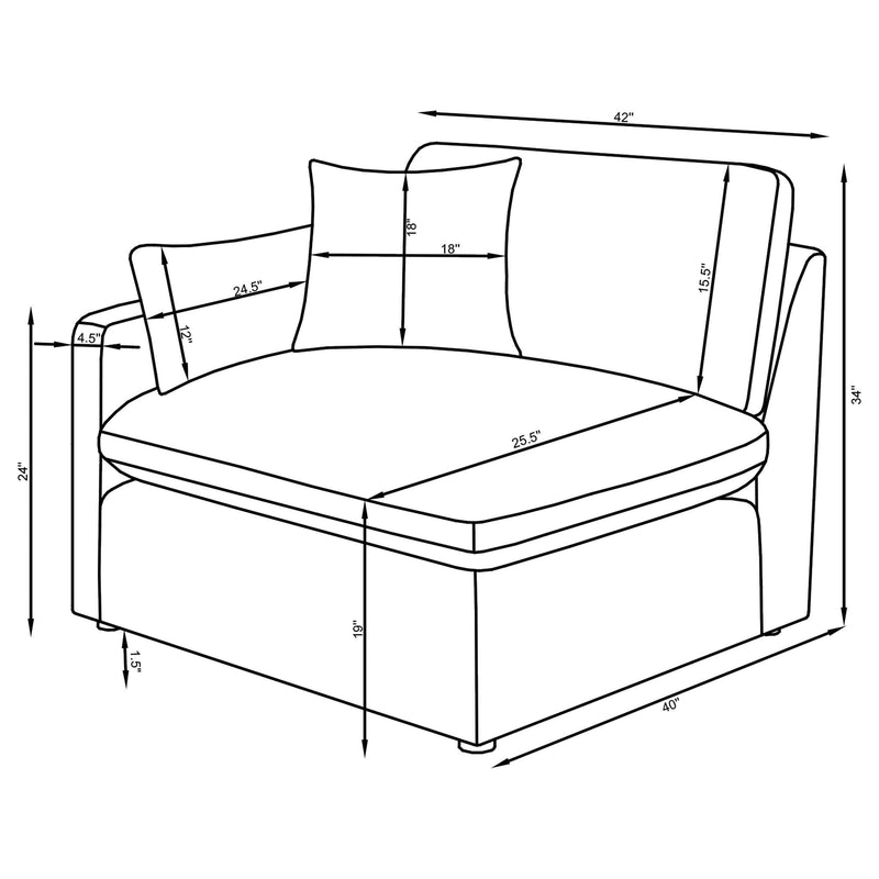Hobson Ivory 6 Pc Sectional - Ornate Home