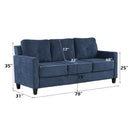 Horatio Navy Chenille Sofa - Ornate Home