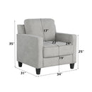 Horatio Taupe Chenille Chair - Ornate Home
