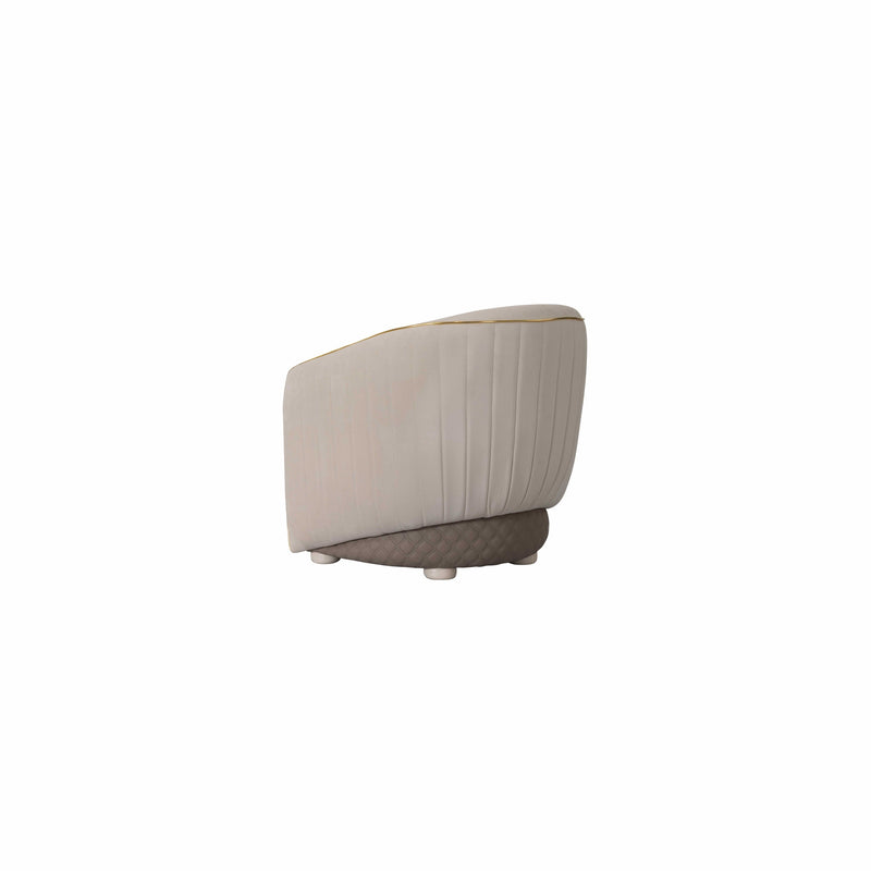 Inci Ivory Velvet Living Room Set / 4pc - Ornate Home