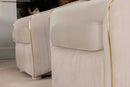 Inci Ivory Velvet Living Room Set / 4pc - Ornate Home