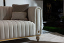 Inci Ivory Velvet Sofa - Ornate Home