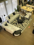 Indigo White & Black Oak Living Room Set / 3pc - Ornate Home