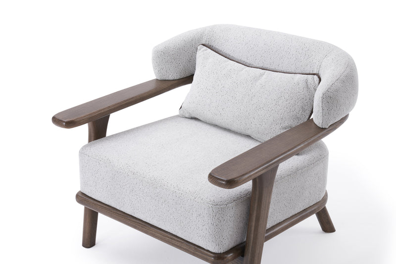 Indigo White & Walnut Armchair - Ornate Home
