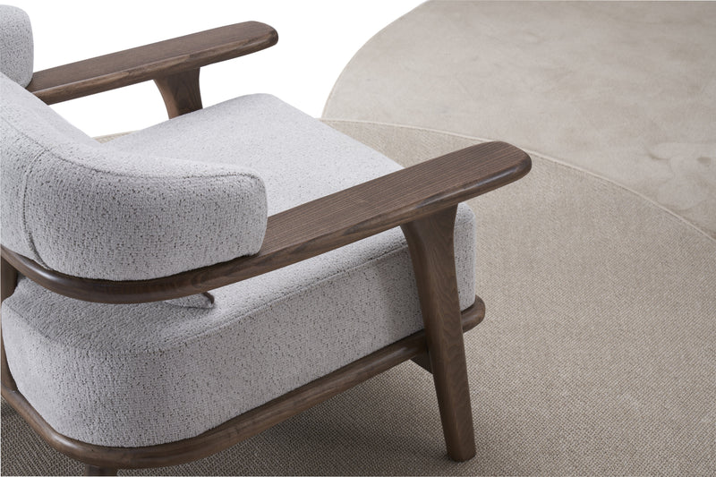 Indigo White & Walnut Armchair - Ornate Home