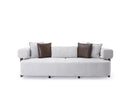 Indigo White & Walnut Sofa - Ornate Home