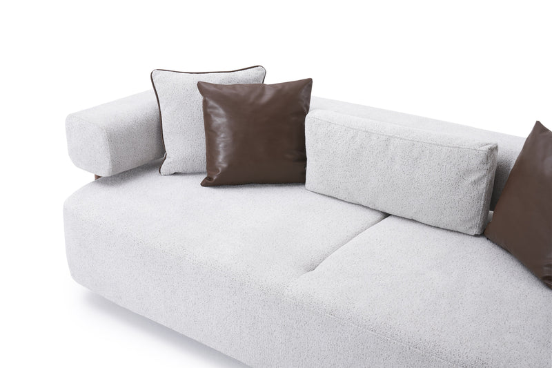 Indigo White & Walnut Sofa - Ornate Home