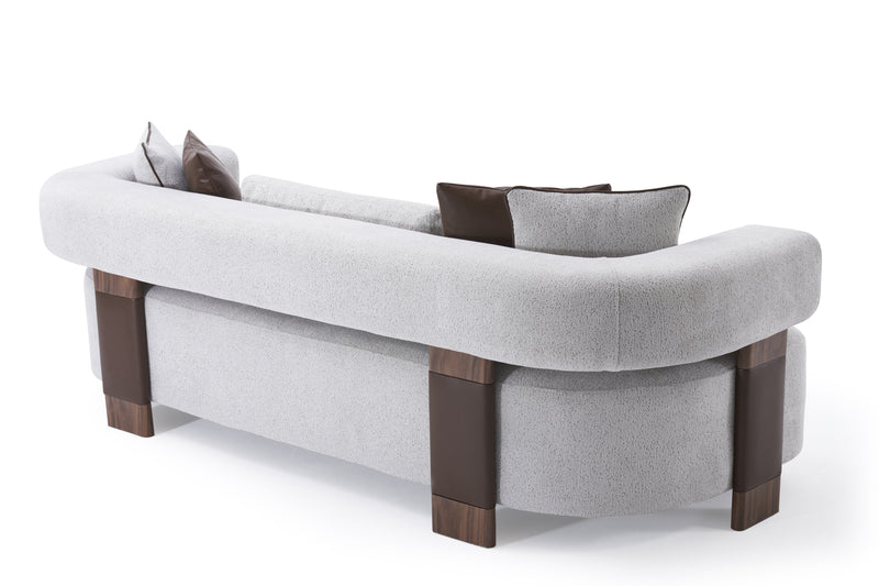 Indigo White & Walnut Sofa - Ornate Home