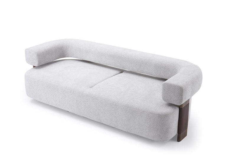 Indigo White & Walnut Sofa - Ornate Home