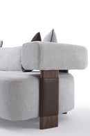 Indigo White & Walnut Sofa - Ornate Home