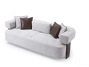 Indigo White & Walnut Sofa - Ornate Home