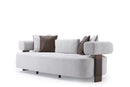 Indigo White & Walnut Sofa - Ornate Home