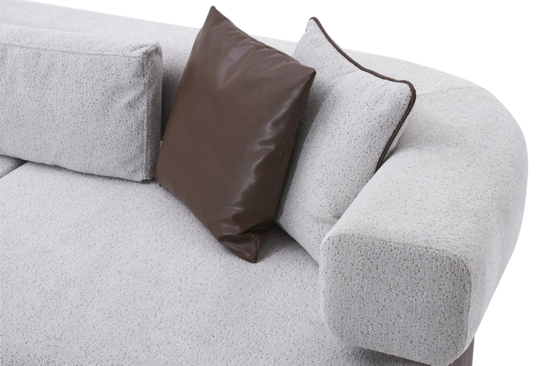 Indigo White & Walnut Sofa - Ornate Home