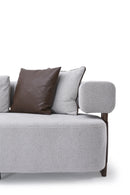 Indigo White & Walnut Sofa - Ornate Home