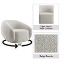 Isabel Beige Chair W/Swivel - Ornate Home