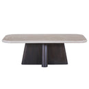 Jacory BottIcino Natural Marble Top/ Espresso Coffee Table - Ornate Home