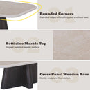 Jacory BottIcino Natural Marble Top/ Espresso Coffee Table - Ornate Home
