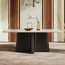 Jacory BottIcino Natural Marble Top/ Espresso Dining Table - Ornate Home