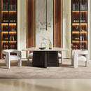 Jacory BottIcino Natural Marble Top/ Espresso Dining Table - Ornate Home