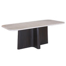 Jacory BottIcino Natural Marble Top/ Espresso Dining Table - Ornate Home