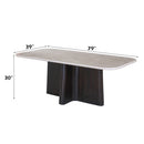 Jacory BottIcino Natural Marble Top/ Espresso Dining Table - Ornate Home