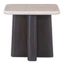 Jacory BottIcino Natural Marble Top/ Espresso End Table - Ornate Home