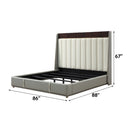 Jamonica Beige/Glossy Wood Grain Top Eastern King Bed - Ornate Home