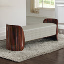 Jamonica Glossy Wood Grain/Beige Bench - Ornate Home