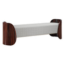 Jamonica Glossy Wood Grain/Beige Bench - Ornate Home