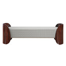 Jamonica Glossy Wood Grain/Beige Bench - Ornate Home