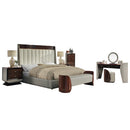 Jamonica Glossy Wood Grain/Beige Bench - Ornate Home