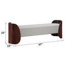 Jamonica Glossy Wood Grain/Beige Bench - Ornate Home