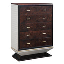 Jamonica Glossy Wood Grain Top/Gold Chest - Ornate Home