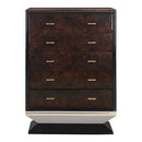 Jamonica Glossy Wood Grain Top/Gold Chest - Ornate Home