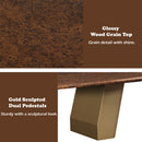 Jamonica Glossy Wood Grain Top/Gold Dining Table - Ornate Home