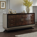 Jamonica Glossy Wood Grain Top/Gold Dresser - Ornate Home
