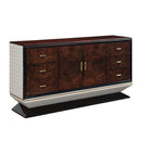 Jamonica Glossy Wood Grain Top/Gold Dresser - Ornate Home