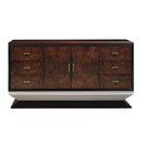 Jamonica Glossy Wood Grain Top/Gold Dresser - Ornate Home