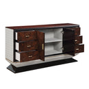 Jamonica Glossy Wood Grain Top/Gold Dresser - Ornate Home