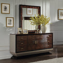 Jamonica Glossy Wood Grain Top/Gold Dresser - Ornate Home