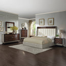 Jamonica Glossy Wood Grain Top/Gold Dresser - Ornate Home