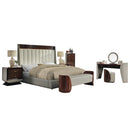 Jamonica Glossy Wood Grain Top/Gold Nightstand w/2 Drawers - Ornate Home