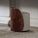 Jamonica Gray/Glossy Wood Grain Top Vanity Chair - Ornate Home