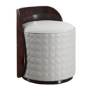 Jamonica Gray/Glossy Wood Grain Top Vanity Chair - Ornate Home